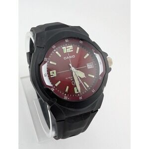 Casio MW-600 Watch Men 40mm Case Red Dial Black Band- New Battery